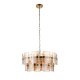Endon-122777 - Ancara - Brushed Aged Brass 6 Light Centre Fitting with Champagne Textured Glass