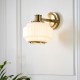 Endon-122784 - Evora - Brushed Aged Brass Wall Lamp with Opal Ribbed Glass