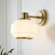 Endon-122784 - Evora - Brushed Aged Brass Wall Lamp with Opal Ribbed Glass