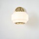 Endon-122784 - Evora - Brushed Aged Brass Wall Lamp with Opal Ribbed Glass