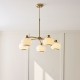 Endon-122785 - Evora - Brushed Aged Brass 5 Light Centre Fitting with Opal Ribbed Glass