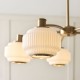 Endon-122785 - Evora - Brushed Aged Brass 5 Light Centre Fitting with Opal Ribbed Glass