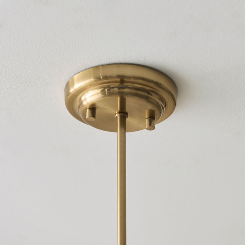 Endon-122785 - Evora - Brushed Aged Brass 5 Light Centre Fitting with Opal Ribbed Glass