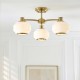 Endon-122786 - Evora - Brushed Aged Brass 3 Light Centre Fitting with Opal Ribbed Glass