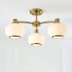 Endon-122786 - Evora - Brushed Aged Brass 3 Light Centre Fitting with Opal Ribbed Glass