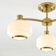 Endon-122786 - Evora - Brushed Aged Brass 3 Light Centre Fitting with Opal Ribbed Glass