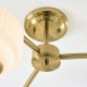 Endon-122786 - Evora - Brushed Aged Brass 3 Light Centre Fitting with Opal Ribbed Glass