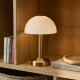 Endon-122788 - Bridport - Warm Brass Rechargeable Table Lamp with Matt Opal Glass