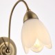 Endon-124-1WBAB - Petal - Antique Brass & Matt Opal Glass Single Wall Lamp