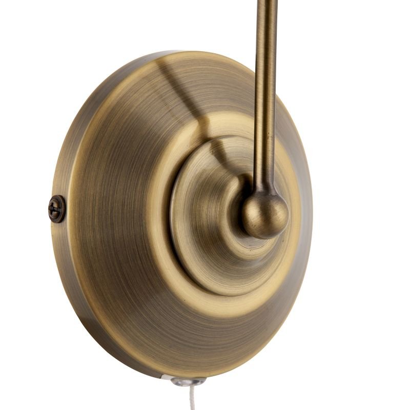 Wall Lights - Petal - Antique Brass & Matt Opal Glass Single Wall Lamp Endon-124-1WBAB - Petal - Antique Brass & Matt Opal Glass Single Wall Lamp