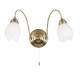 Wall Lights - Petal - Antique Brass & Matt Opal Glass Twin Wall Lamp Endon-124-2WBAB - Petal - Antique Brass & Matt Opal Glass Twin Wall Lamp
