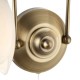 Wall Lights - Petal - Antique Brass & Matt Opal Glass Twin Wall Lamp Endon-124-2WBAB - Petal - Antique Brass & Matt Opal Glass Twin Wall Lamp