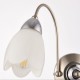 Wall Lights - Petal - Satin Chrome & Matt Opal Glass Twin Wall Lamp Endon-124-2 - Petal - Satin Chrome & Matt Opal Glass Twin Wall Lamp