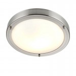 Portico - Bathroom Satin Nickel & Frosted Glass Flush Portico - Bathroom Satin Nickel & Frosted Glass Flush