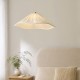 Endon-124380 - Isabella Grand - Brushed Aged Brass Pendant with Vintage White Gathered Scalloped Edge Shade
