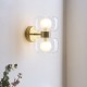 Endon-124803 - Rossano - Warm Brass 2 Light Wall Lamp with Clear & Frosted Glass