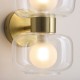 Endon-124803 - Rossano - Warm Brass 2 Light Wall Lamp with Clear & Frosted Glass