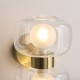 Endon-124803 - Rossano - Warm Brass 2 Light Wall Lamp with Clear & Frosted Glass