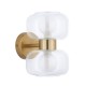 Endon-124803 - Rossano - Warm Brass 2 Light Wall Lamp with Clear & Frosted Glass