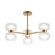 Endon-124804 - Rossano - Warm Brass 6 Light Centre Fitting with Clear & Frosted Glass