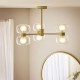 Endon-124804 - Rossano - Warm Brass 6 Light Centre Fitting with Clear & Frosted Glass