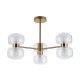 Endon-124804 - Rossano - Warm Brass 6 Light Centre Fitting with Clear & Frosted Glass