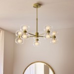 Rossano - Warm Brass 10 Light Centre Fitting with Clear & Frosted Glass