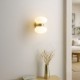 Endon-124812 - Rossano - Warm Brass 2 Light Wall Lamp with Opal Glass
