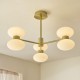 Endon-124813 - Rossano - Warm Brass 6 Light Semi Flush with Opal Glass