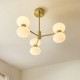 Endon-124813 - Rossano - Warm Brass 6 Light Semi Flush with Opal Glass