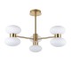 Endon-124813 - Rossano - Warm Brass 6 Light Semi Flush with Opal Glass