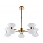 Rossano - Warm Brass 10 Light Centre Fitting with Opal Glass