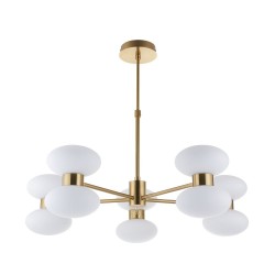 Rossano - Warm Brass 10 Light Centre Fitting with Opal Glass