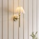 Endon-125425 - Sylvie - Antique Brass Wall Lamp with Vintage White Cotton