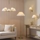 Endon-125425 - Sylvie - Antique Brass Wall Lamp with Vintage White Cotton