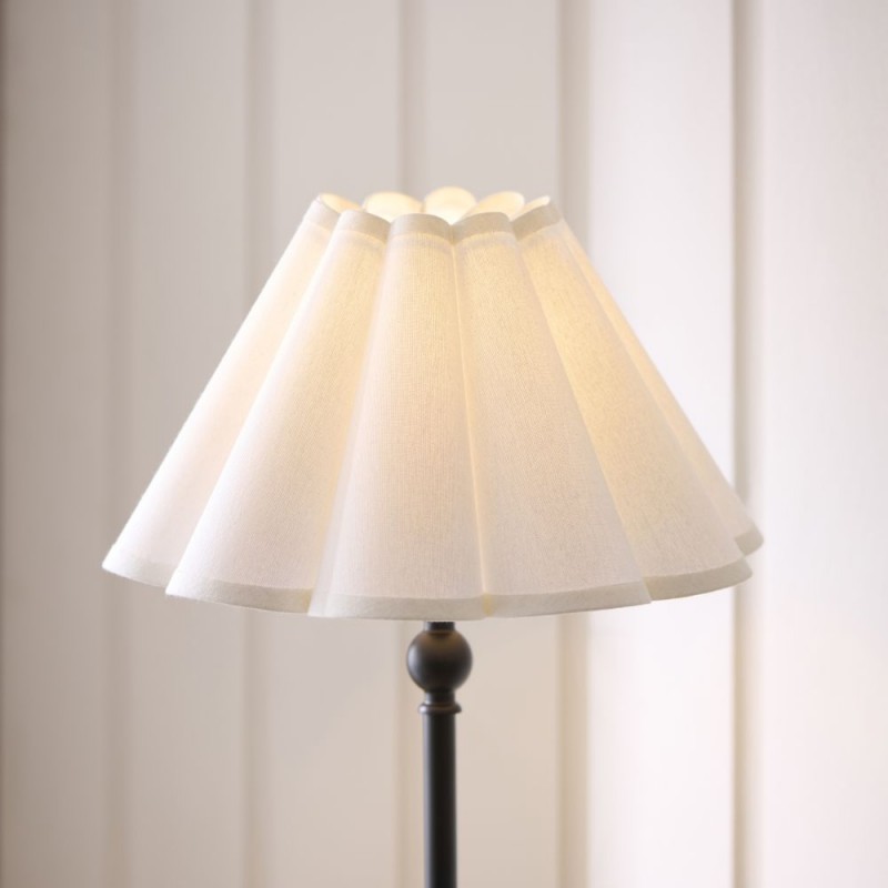 Endon-125426 - Sylvie - Matt Black Table Lamp with Vintage White Cotton