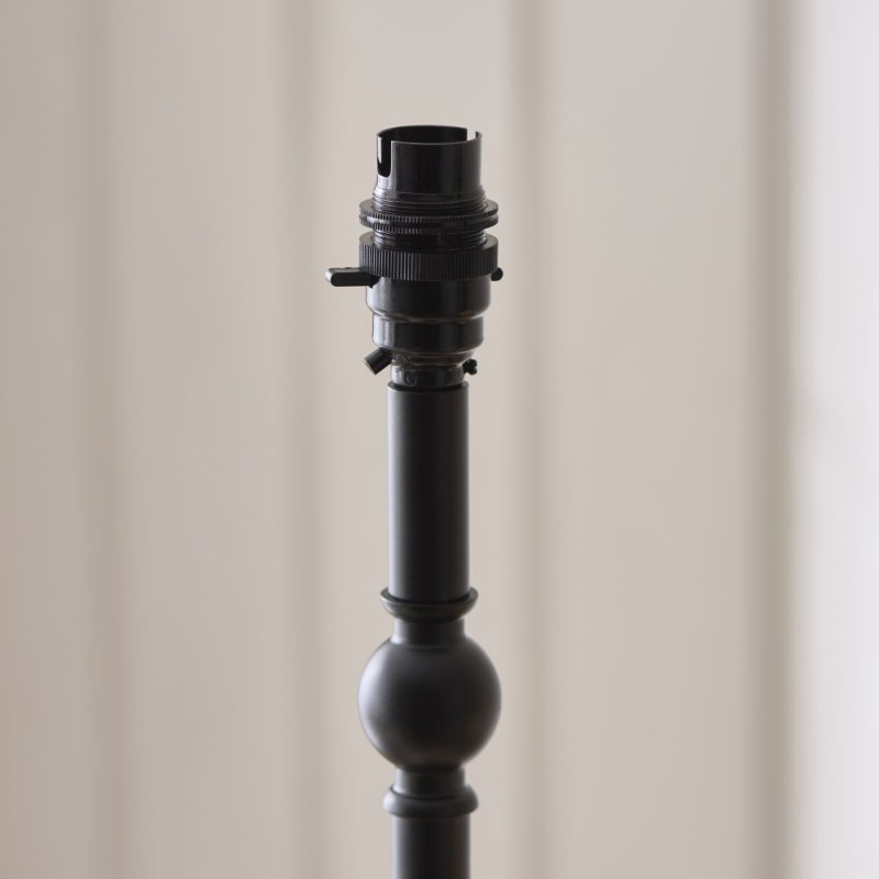 Endon-125426 - Sylvie - Matt Black Table Lamp with Vintage White Cotton