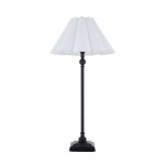 Sylvie - Matt Black Table Lamp with Vintage White Cotton