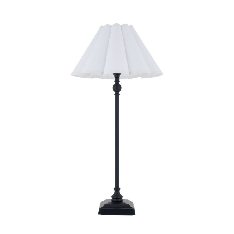 Endon-125426 - Sylvie - Matt Black Table Lamp with Vintage White Cotton