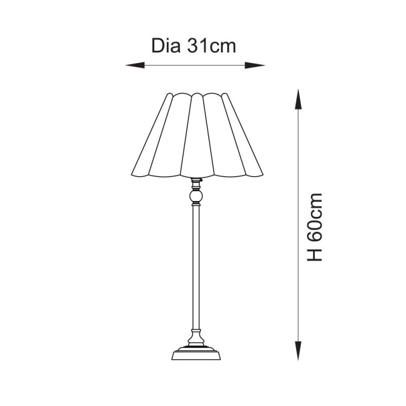 Endon-125426 - Sylvie - Matt Black Table Lamp with Vintage White Cotton