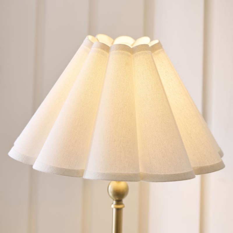 Endon-125427 - Sylvie - Antique Brass Table Lamp with Vintage White Cotton