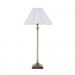 Sylvie - Antique Brass Table Lamp with Vintage White Cotton