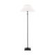 Endon-125428 - Sylvie - Matt Black Floor Lamp with Vintage White Cotton