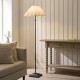 Endon-125428 - Sylvie - Matt Black Floor Lamp with Vintage White Cotton