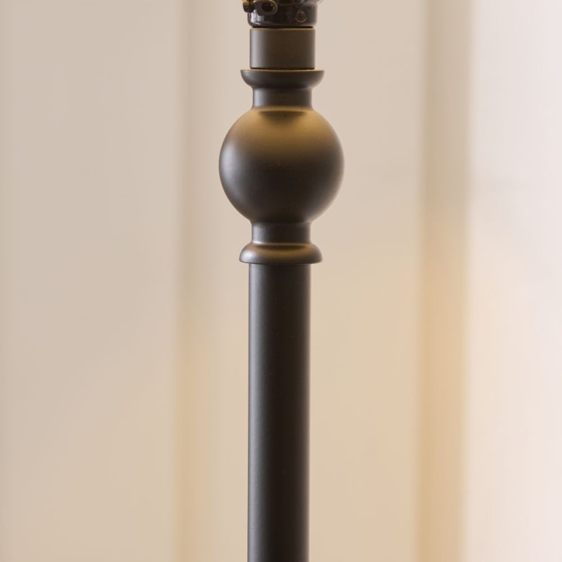 Endon-125428 - Sylvie - Matt Black Floor Lamp with Vintage White Cotton