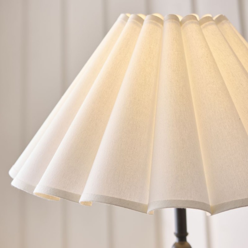 Endon-125428 - Sylvie - Matt Black Floor Lamp with Vintage White Cotton