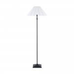 Sylvie - Matt Black Floor Lamp with Vintage White Cotton