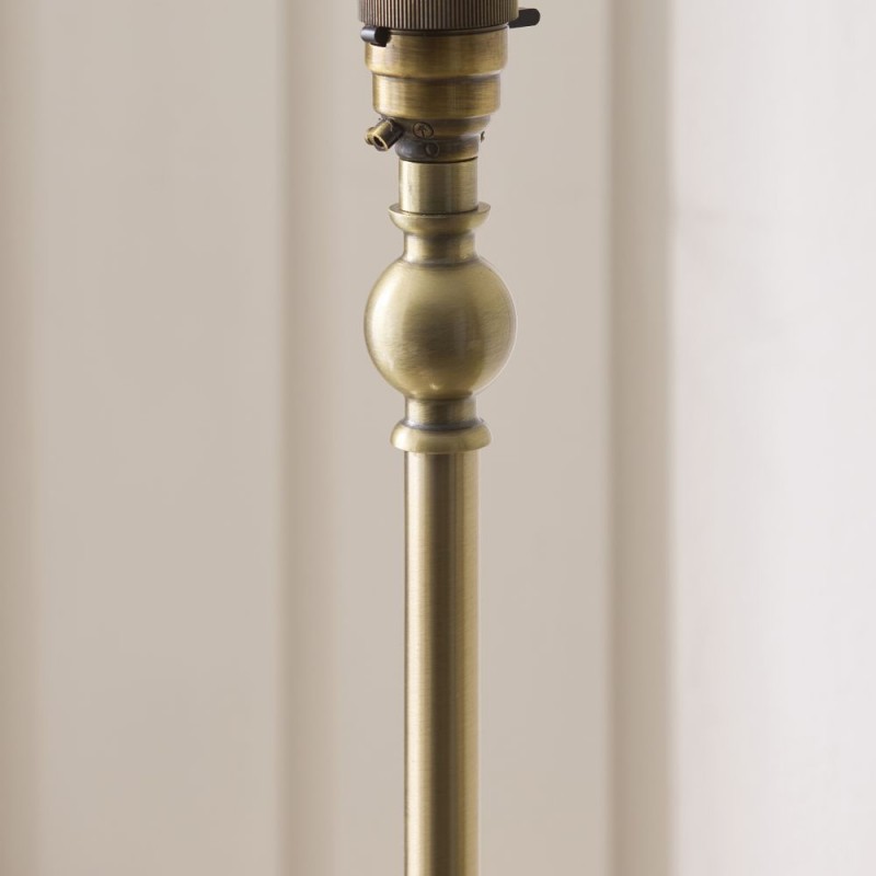 Endon-125429 - Sylvie - Antique Brass Floor Lamp with Vintage White Cotton
