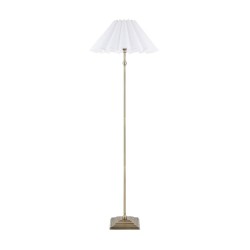 Sylvie - Antique Brass Floor Lamp with Vintage White Cotton