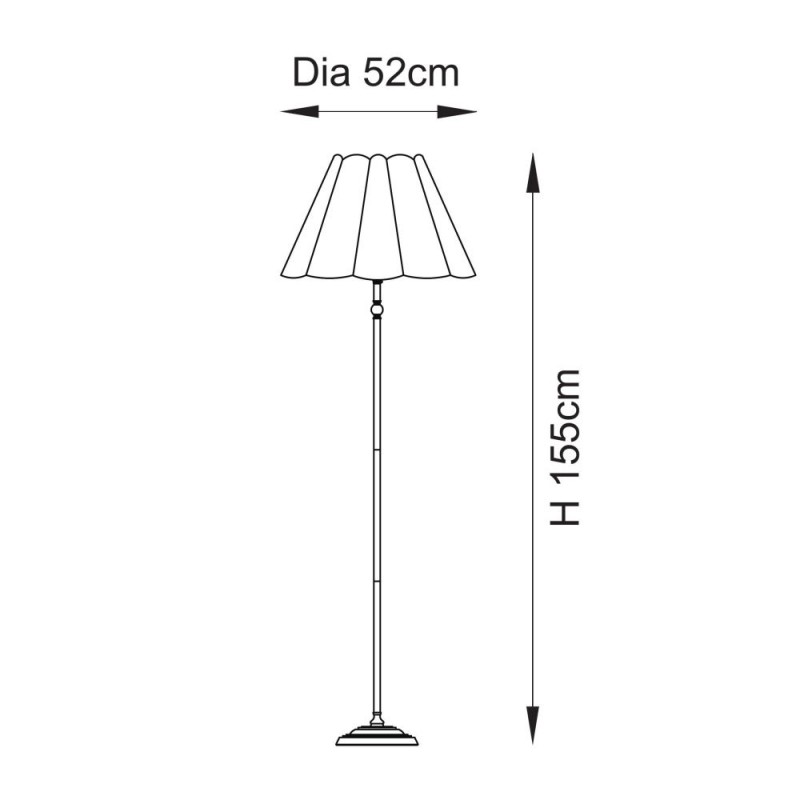 Endon-125429 - Sylvie - Antique Brass Floor Lamp with Vintage White Cotton